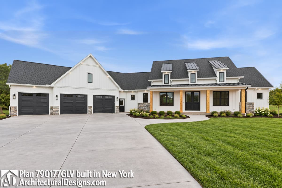 build gallery item - Modern Farmhouse House Plan 790177GLV Comes To Life in New York