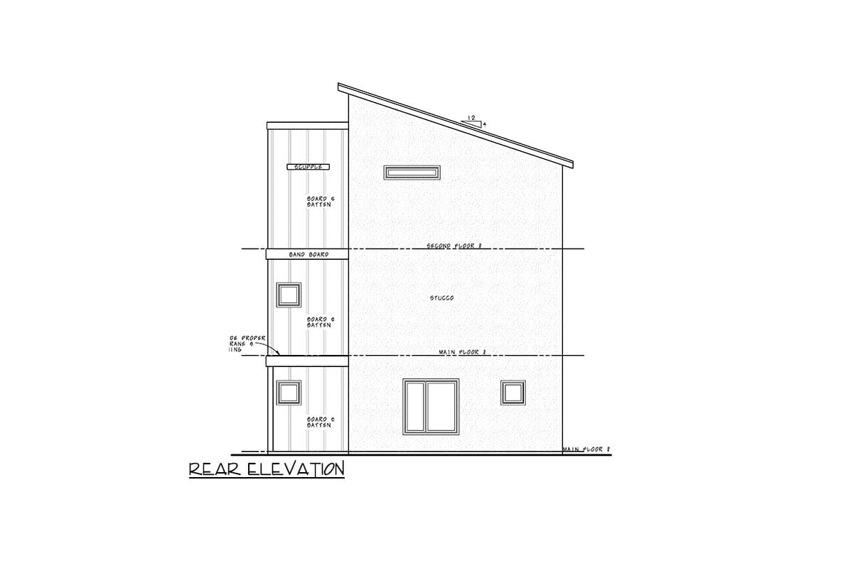 Plan 42477DB: Modern 3-Bedroom House Plan with Balcony and Drive-Under Garage - Image #7 - Contemporary, Modern