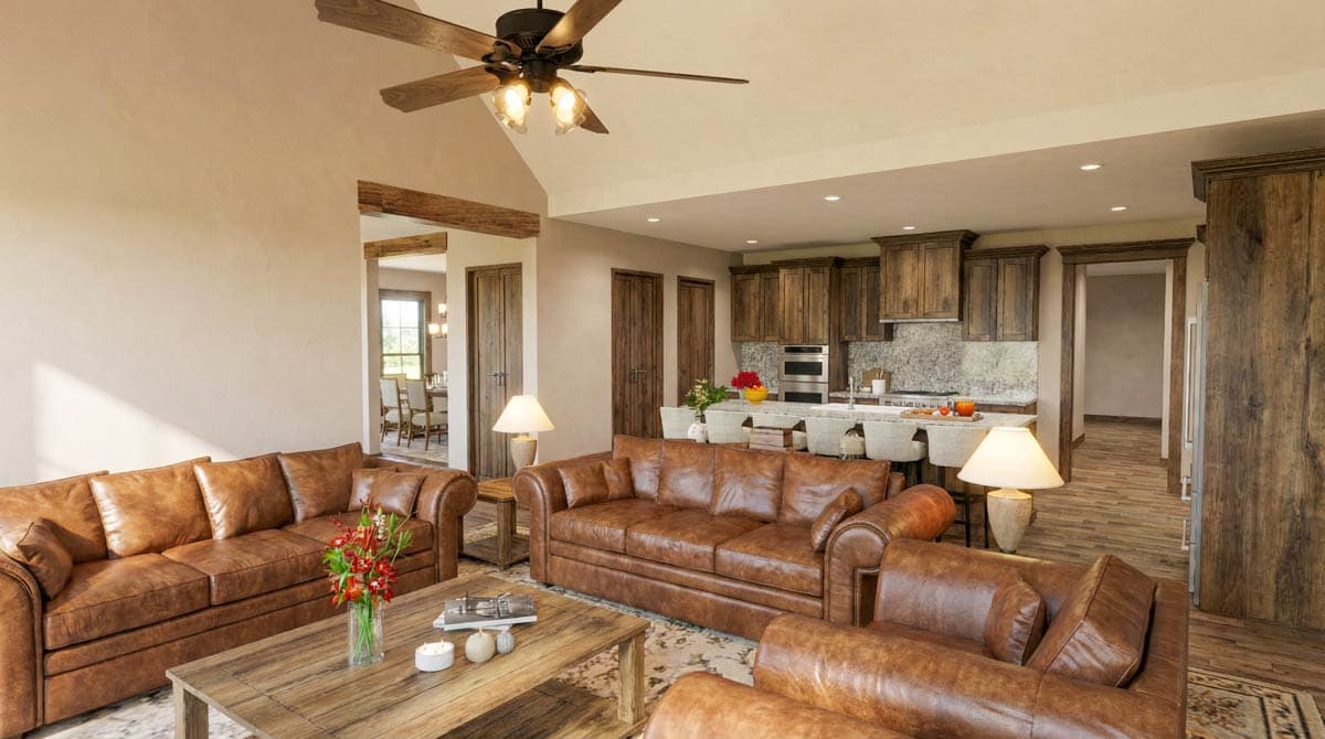 Plan 70945MK: Barndominium Plan with 4 Beds, 5-Car RV Garage, Outdoor Kitchen - Image #7 - Barndominium, Craftsman, Rustic