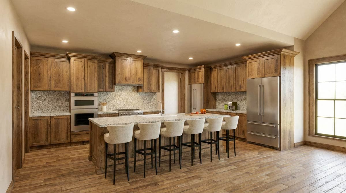 Plan 70945MK: Barndominium Plan with 4 Beds, 5-Car RV Garage, Outdoor Kitchen - Image #8 - Barndominium, Craftsman, Rustic