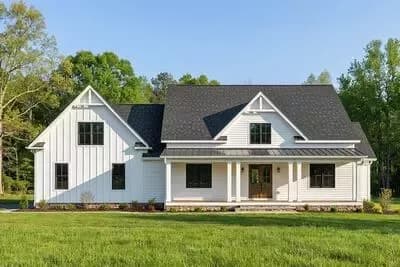 Modern Farmhouse House Plan: 3 Beds, Main Level Master, Covered Porches