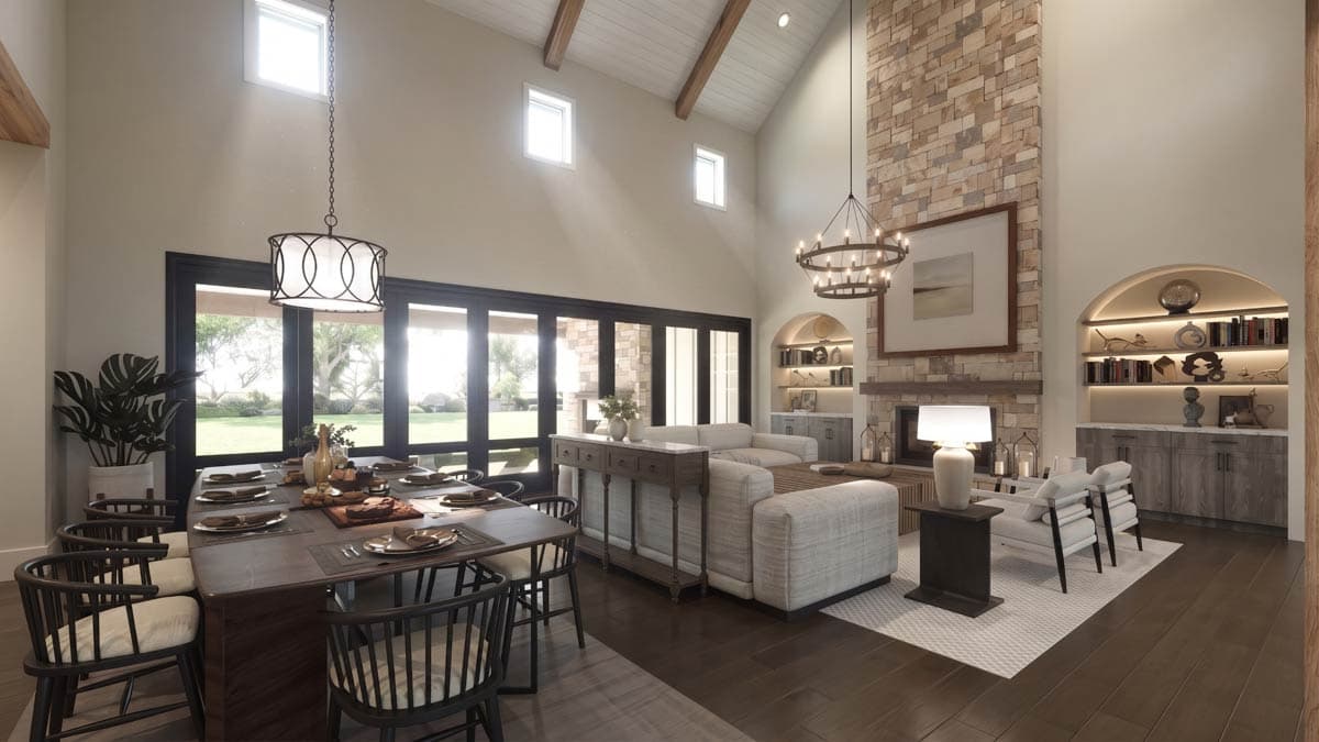 Plan 405073FDC: 3-Bedroom Hill Country Modern Farmhouse House Plan with 4-Car Garage - Image #5 - Hill Country, Modern Farmhouse, Traditional, Transitional