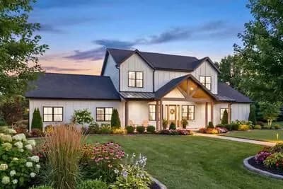 Charming Modern Farmhouse House Plan: 4 Beds, 1st Floor Master Suite