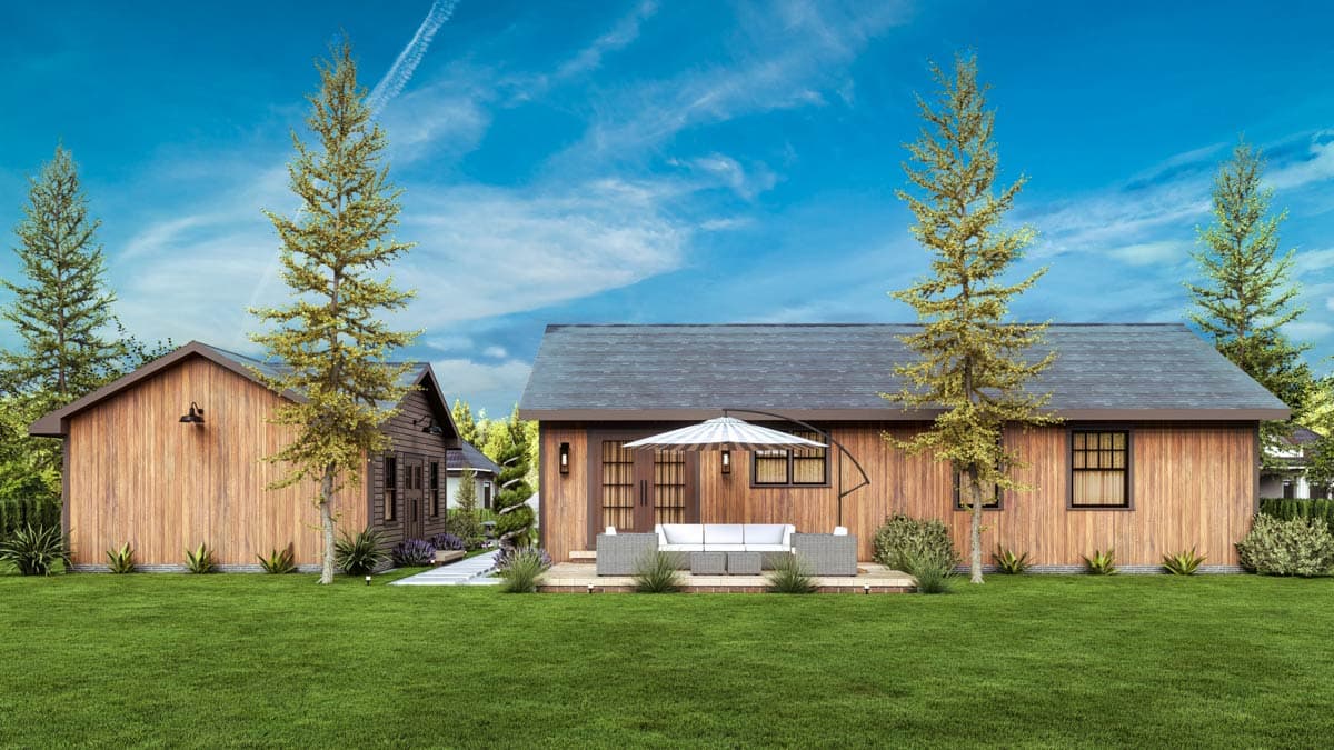 Plan 25938GE: Rustic Mountain Cabin House Plan with 2 Beds and Home Office - Image #6 - Cabin, Cottage, Mountain, Rustic, Traditional