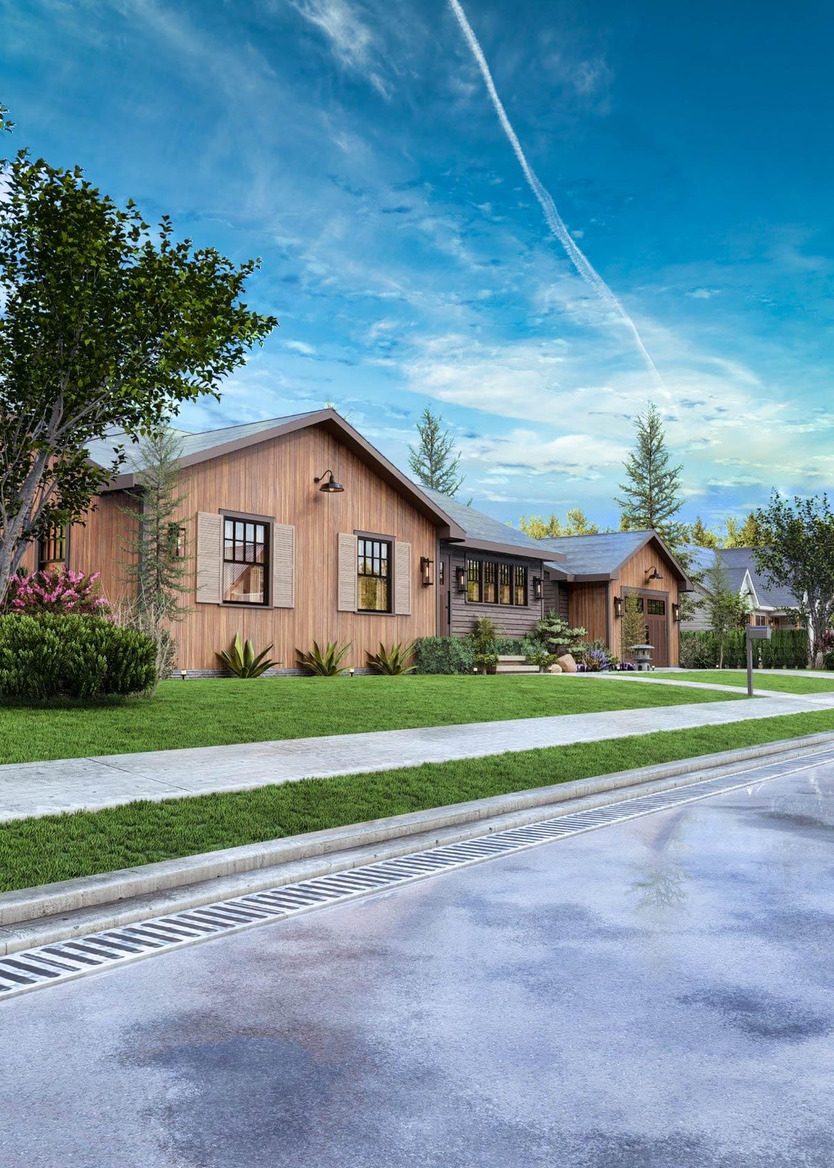 Plan 25938GE: Rustic Mountain Cabin House Plan with 2 Beds and Home Office - Image #8 - Cabin, Cottage, Mountain, Rustic, Traditional