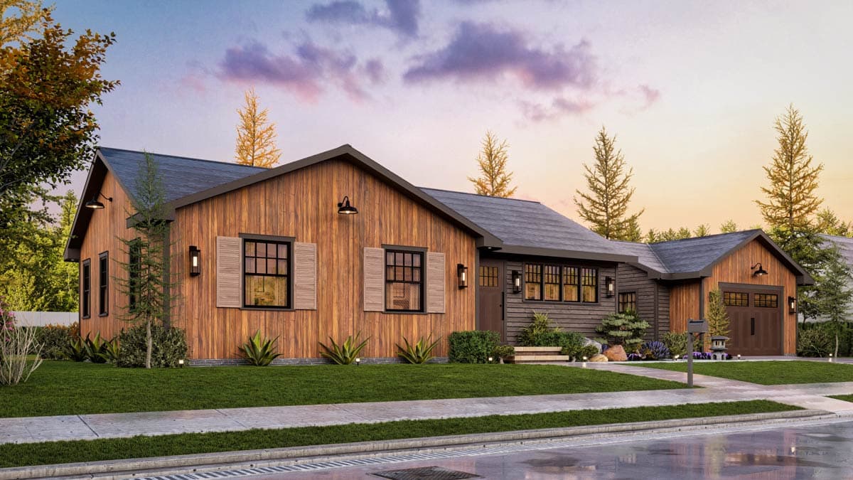 Plan 25938GE: Rustic Mountain Cabin House Plan with 2 Beds and Home Office - Image #10 - Cabin, Cottage, Mountain, Rustic, Traditional