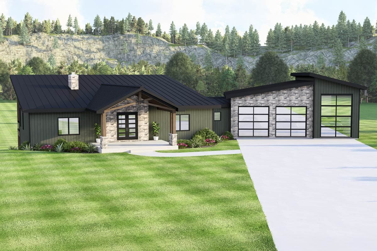 Plan 135406GRA: Expansive Modern Mountain House Plan with Walkout Basement and RV Garage - Image #10 - Contemporary, Modern, Mountain, New American, Vacation
