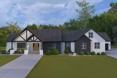 Grand Ranch House Plan: 5-Car RV Garage, Main Level Master