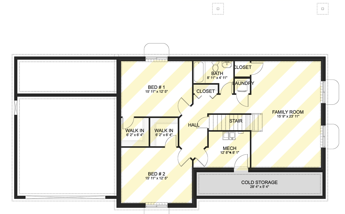 Plan 61684UT: New American House Plan with 4 Beds, Two-Story Great Room, Upstairs Master - Floor Plan - Optionally Finished Lower Level - New American, Traditional