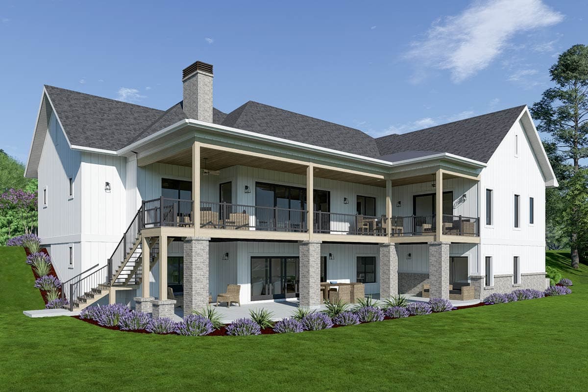 Plan 64563SC: Flexible New American Ranch House Plan: Main-Level Master and Walkout Lower Level - Image #7 - New American, Ranch