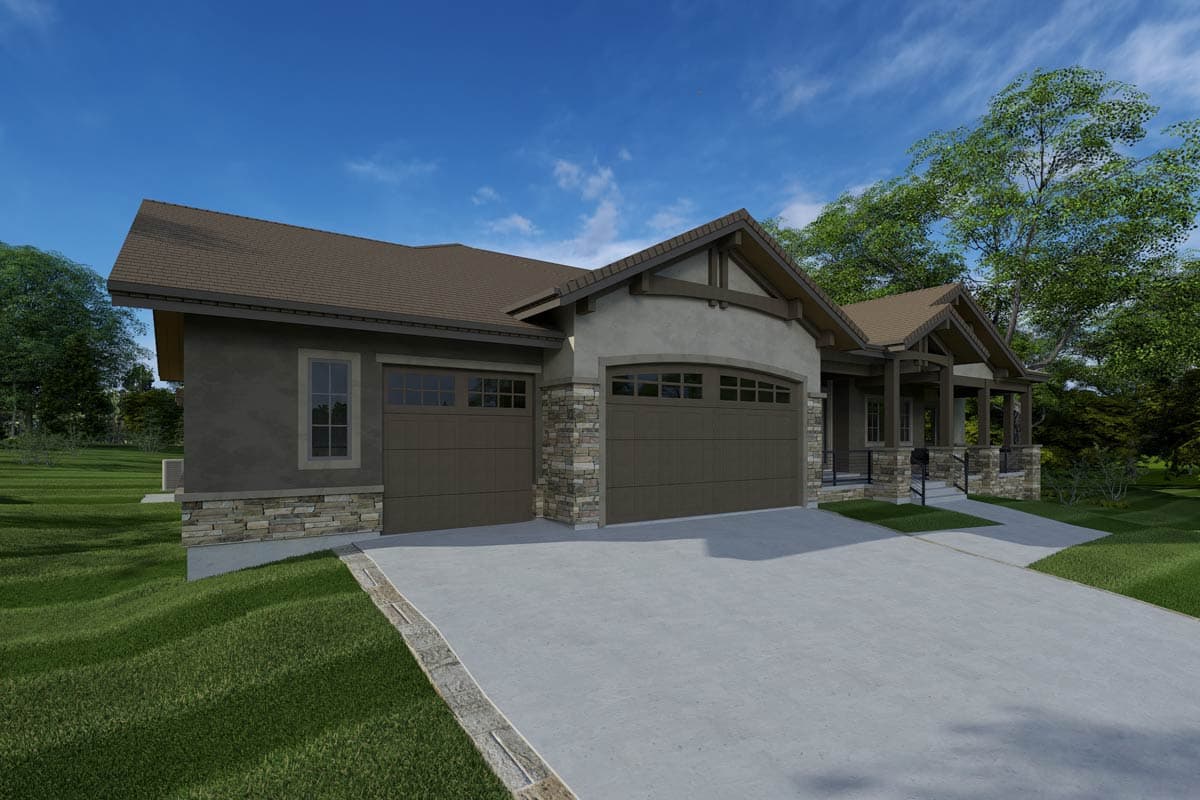 Plan 64564SC: Craftsman Mountain Ranch House Plan with Expansive Porches and 3-Car Garage - Image #10 - Craftsman, Mountain, Ranch