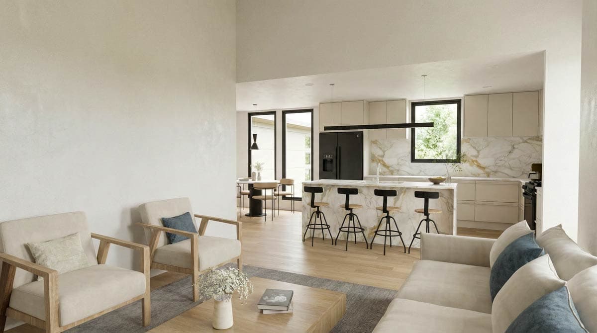 Plan 70946MK: Modern Ranch House Plan with Split Bedroom Layout and Vaulted Ceilings - Image #7 - Contemporary, Modern, Ranch