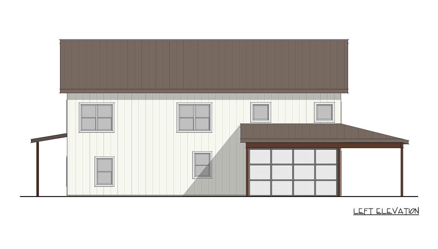 Plan 405079FDC: 4-Bedroom Barndominium House Plan with Vaulted Great Room and Wrap-Around Porch - Image #5 - Barndominium, Farmhouse