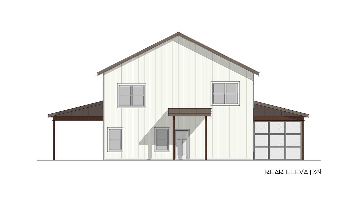 Plan 405079FDC: 4-Bedroom Barndominium House Plan with Vaulted Great Room and Wrap-Around Porch - Image #6 - Barndominium, Farmhouse