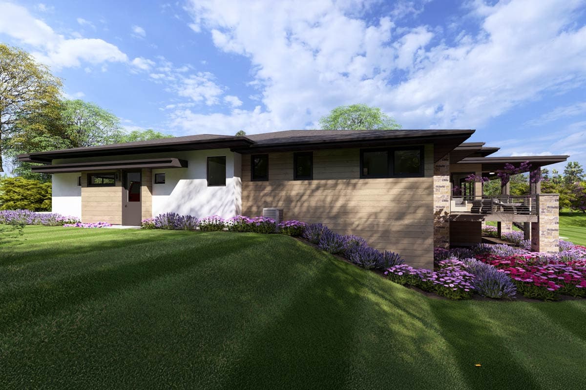 Plan 64565SC: Modern House Plan with Outdoor Kitchen, 3-Car Garage, and Optional Lower Level - Image #8 - Contemporary, Modern