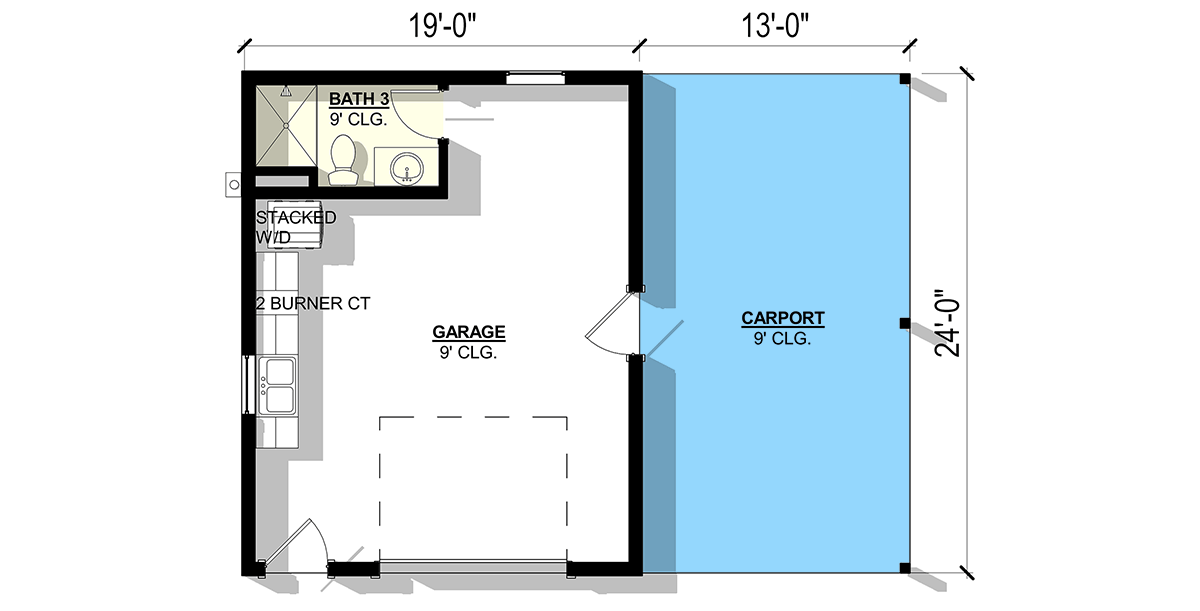 Plan 405082FDC: Contemporary Barndominium House Plan with Wrap-Around Porch and Split Bedrooms - Floor Plan - Detached Garage - Barndominium, Contemporary