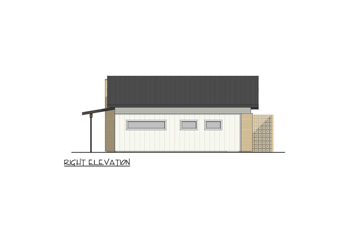 Plan 405083FDC: Sophisticated Modern House Plan: Split Beds, Flex Room, Covered Patio - Image #6 - Contemporary, Modern