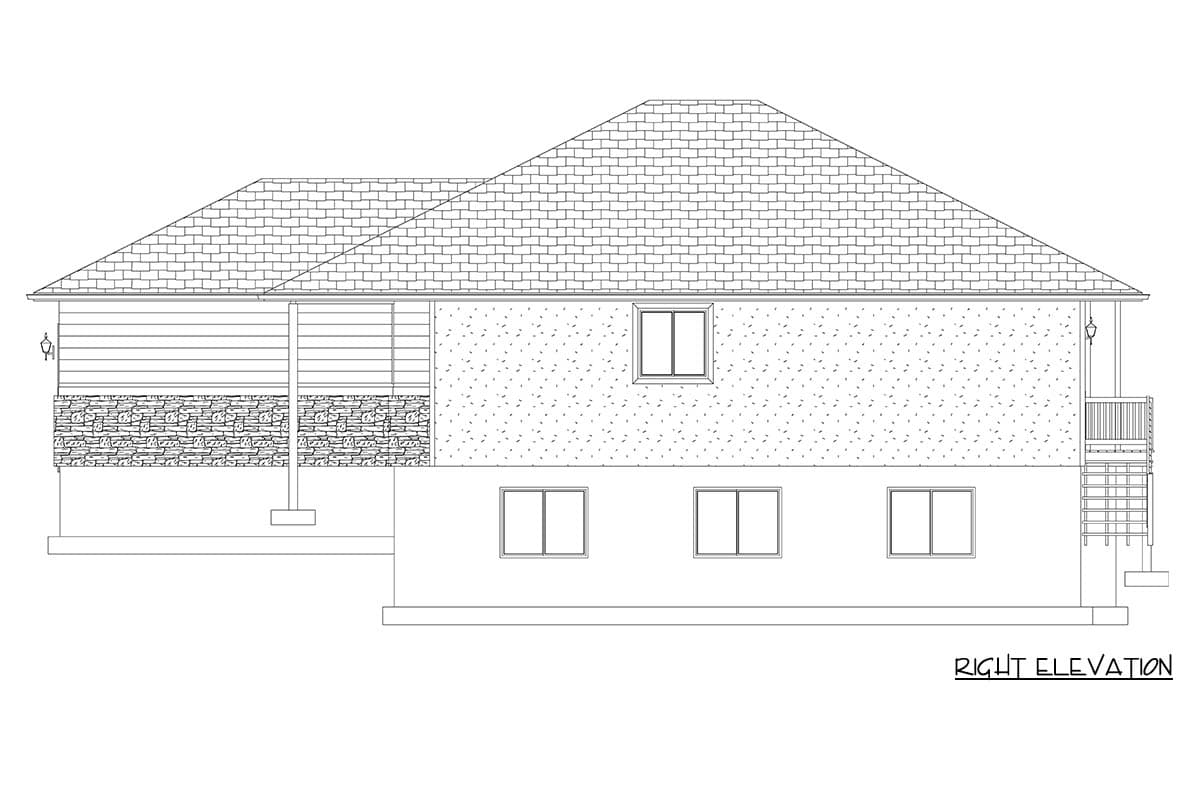 Plan 61685UT: Traditional 3-Bedroom House Plan: Open Living, Main-Level Master - Image #11 - Traditional