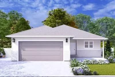 Traditional 3-Bedroom House Plan: Open Living, Main-Level Master