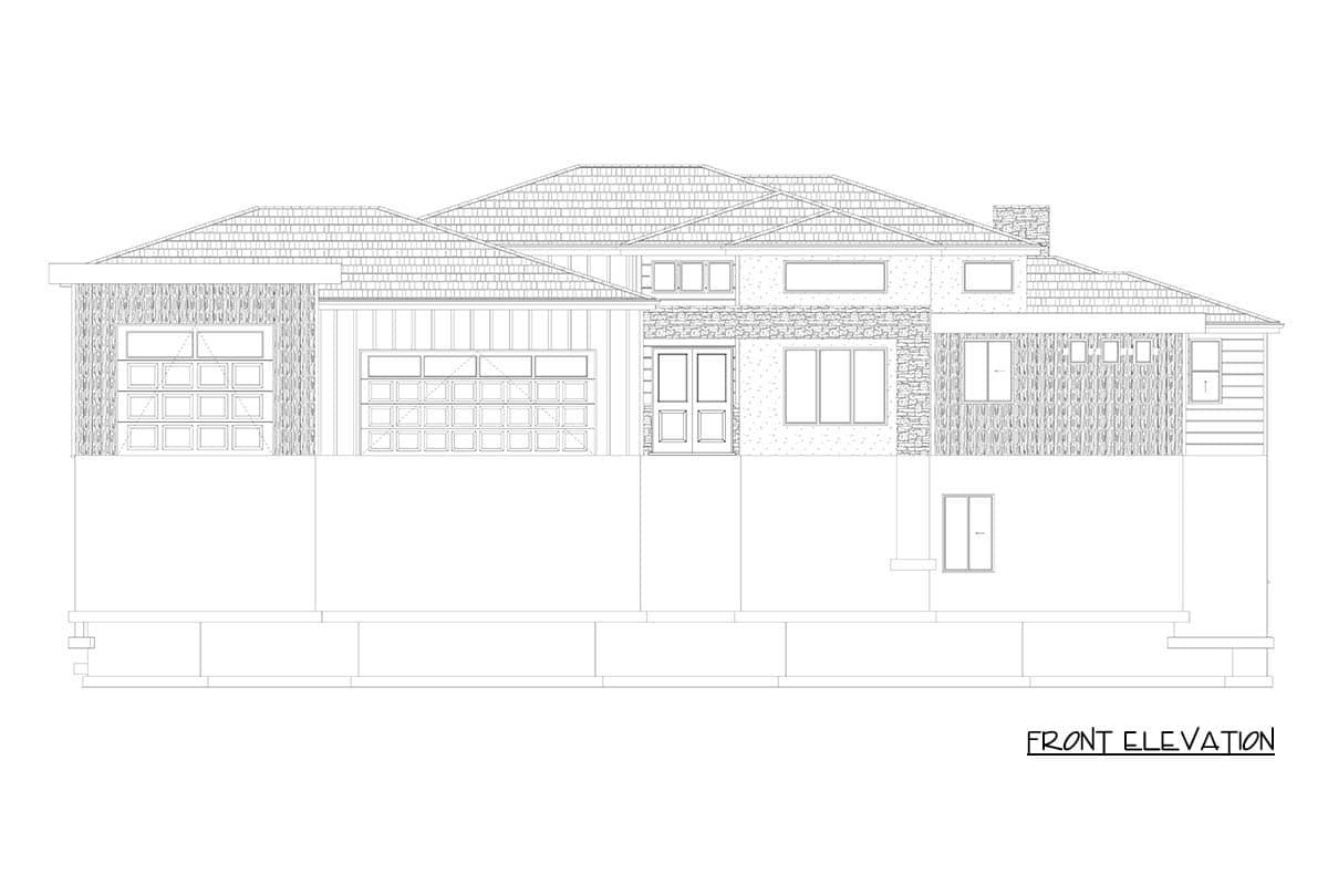 Plan 61688UT: Contemporary Farmhouse House Plan with Split Bedrooms and 3-Car Garage - Image #32 - Contemporary, Modern Farmhouse