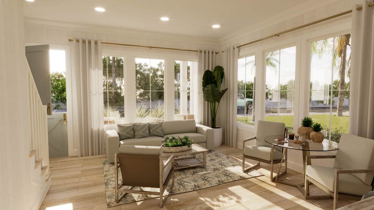 Plan 820011WSF: Grand Coastal Duplex House Plan with 8 Suites, Rooftop Decks - Image #6 - Beach, Coastal, Farmhouse, Florida-Style