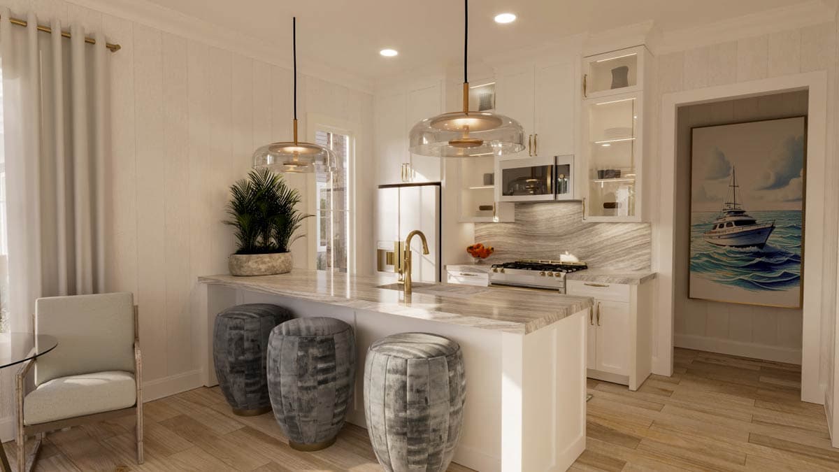 Plan 820011WSF: Grand Coastal Duplex House Plan with 8 Suites, Rooftop Decks - Image #7 - Beach, Coastal, Farmhouse, Florida-Style