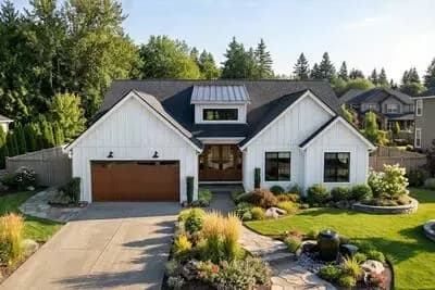 Spacious Modern Farmhouse House Plan: 3 Beds, Split Layout, Outdoor Kitchen