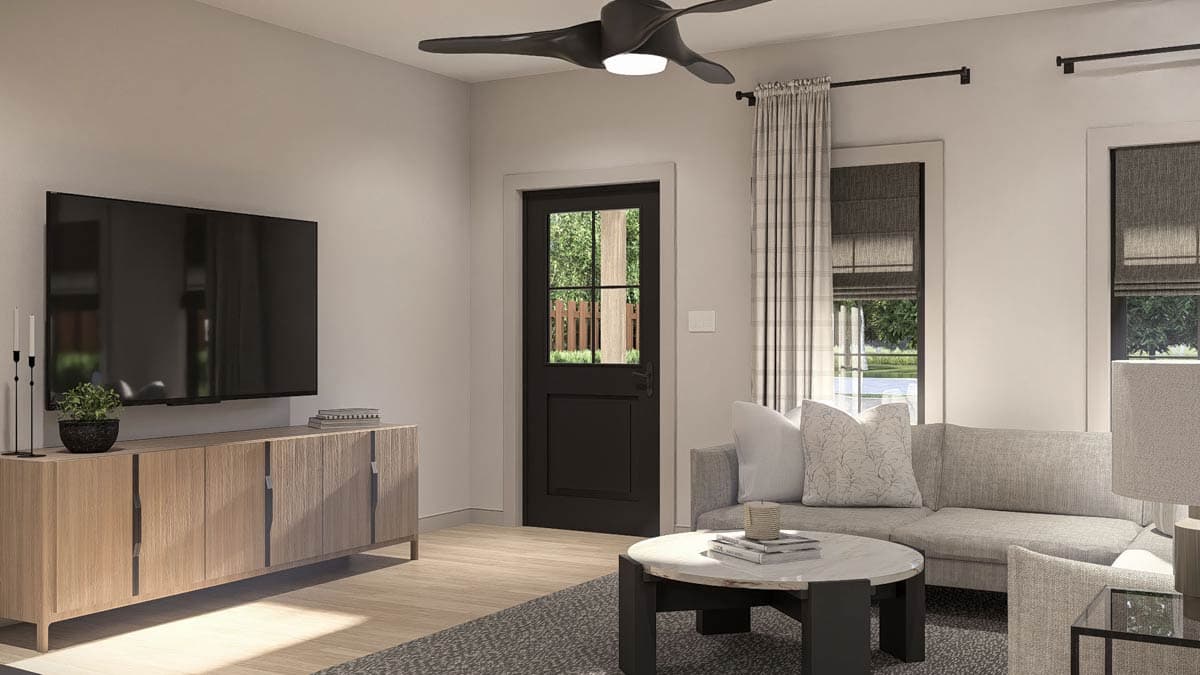 Plan 623589DJ: Charming Narrow Lot 3-Bedroom Traditional House Plan with Upstairs Master - Image #9 - Traditional