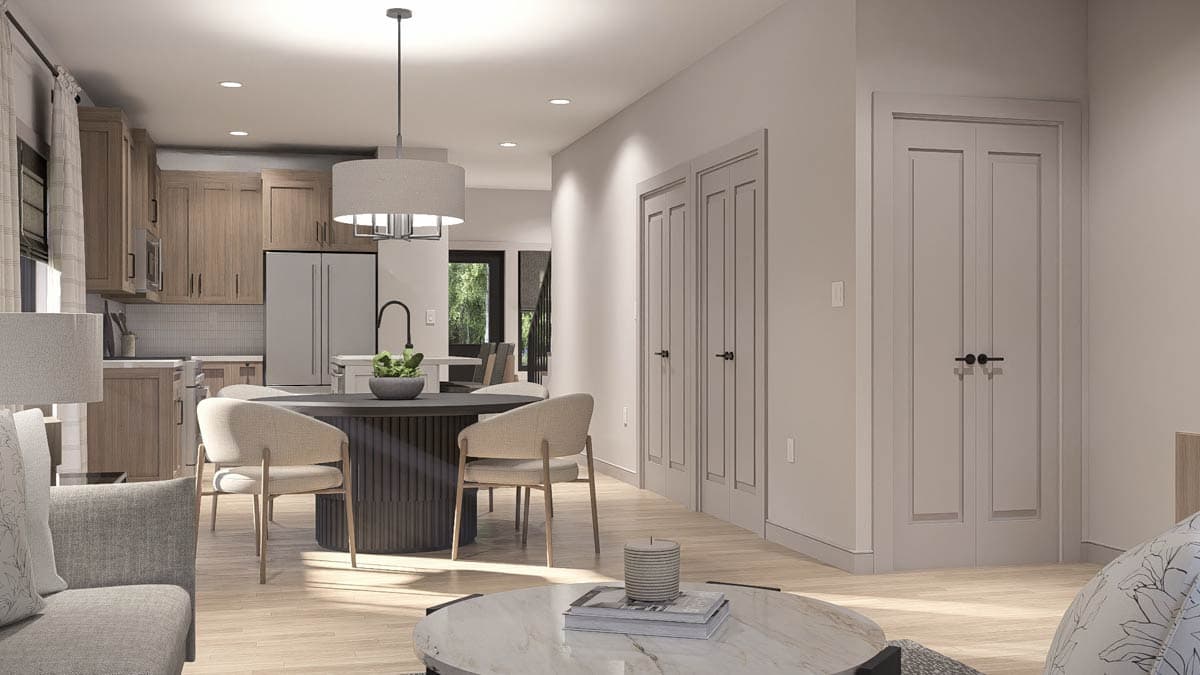 Plan 623589DJ: Charming Narrow Lot 3-Bedroom Traditional House Plan with Upstairs Master - Image #11 - Traditional