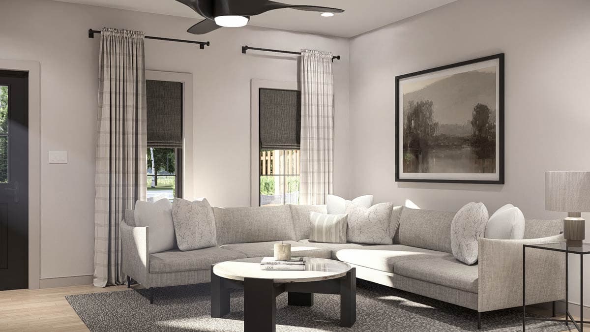 Plan 623589DJ: Charming Narrow Lot 3-Bedroom Traditional House Plan with Upstairs Master - Image #10 - Traditional