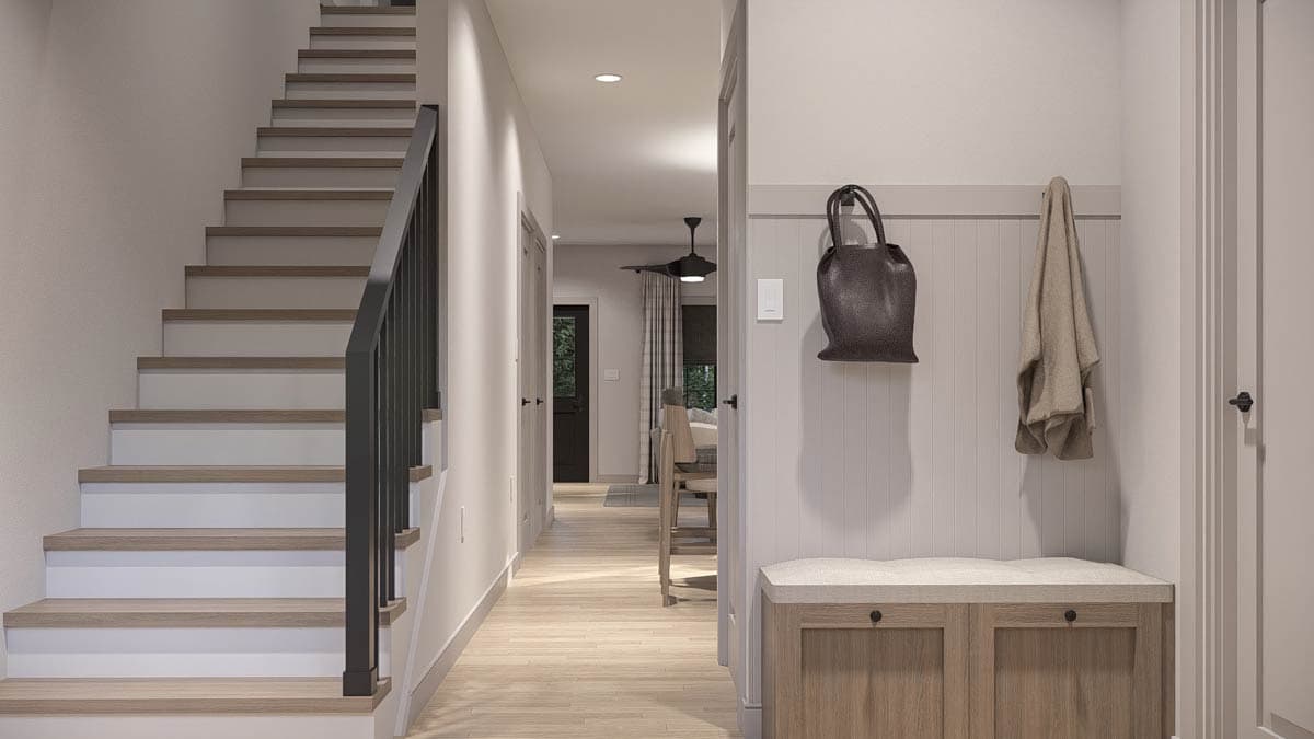 Plan 623589DJ: Charming Narrow Lot 3-Bedroom Traditional House Plan with Upstairs Master - Image #16 - Traditional