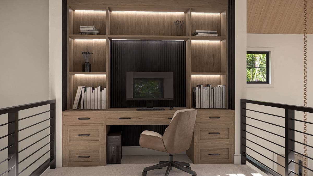 Plan 623591DJ: Contemporary Barndominium House Plan with Two-Story Great Room and 4-Car Garage - Image #17 - Barndominium, Contemporary, Scandinavian