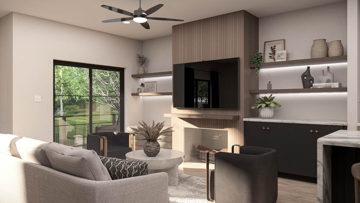 Plan 623592DJ: Sleek Three-Story Contemporary House Plan with Balcony and Loft - Image #10 - Contemporary