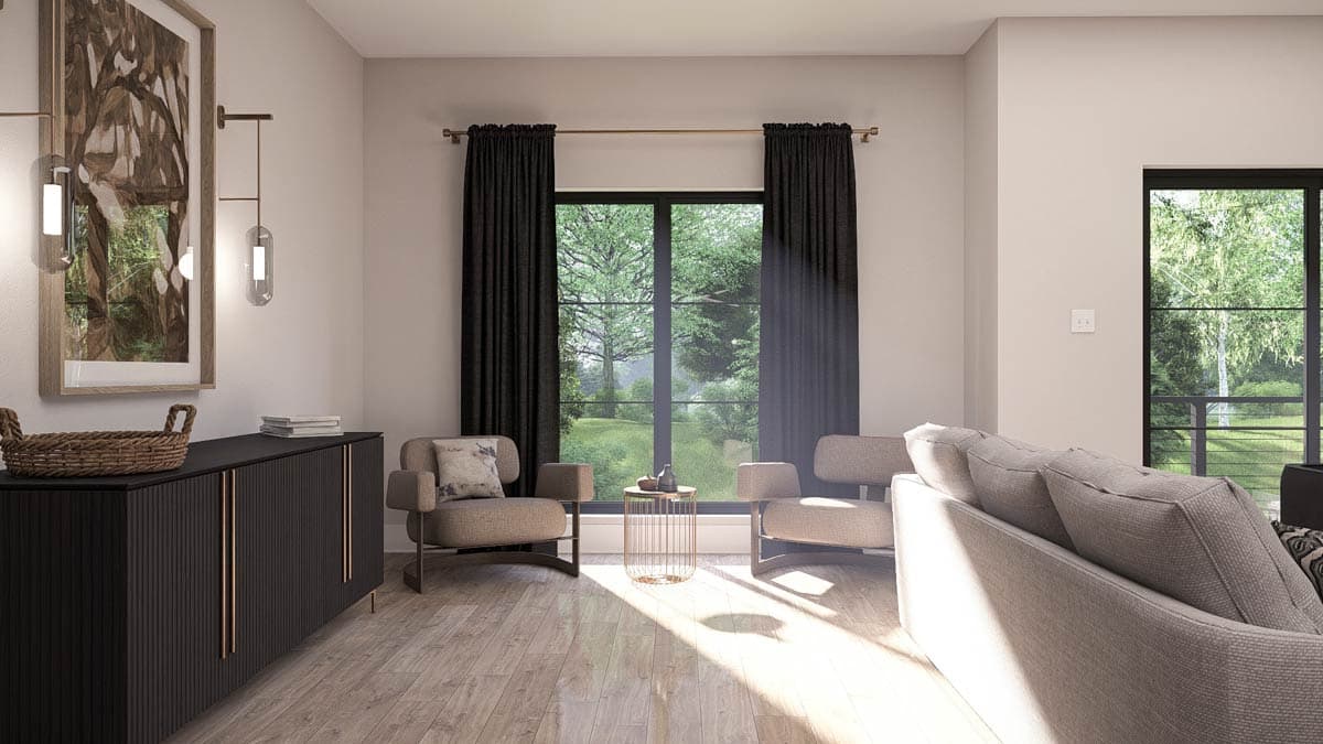 Plan 623592DJ: Sleek Three-Story Contemporary House Plan with Balcony and Loft - Image #11 - Contemporary