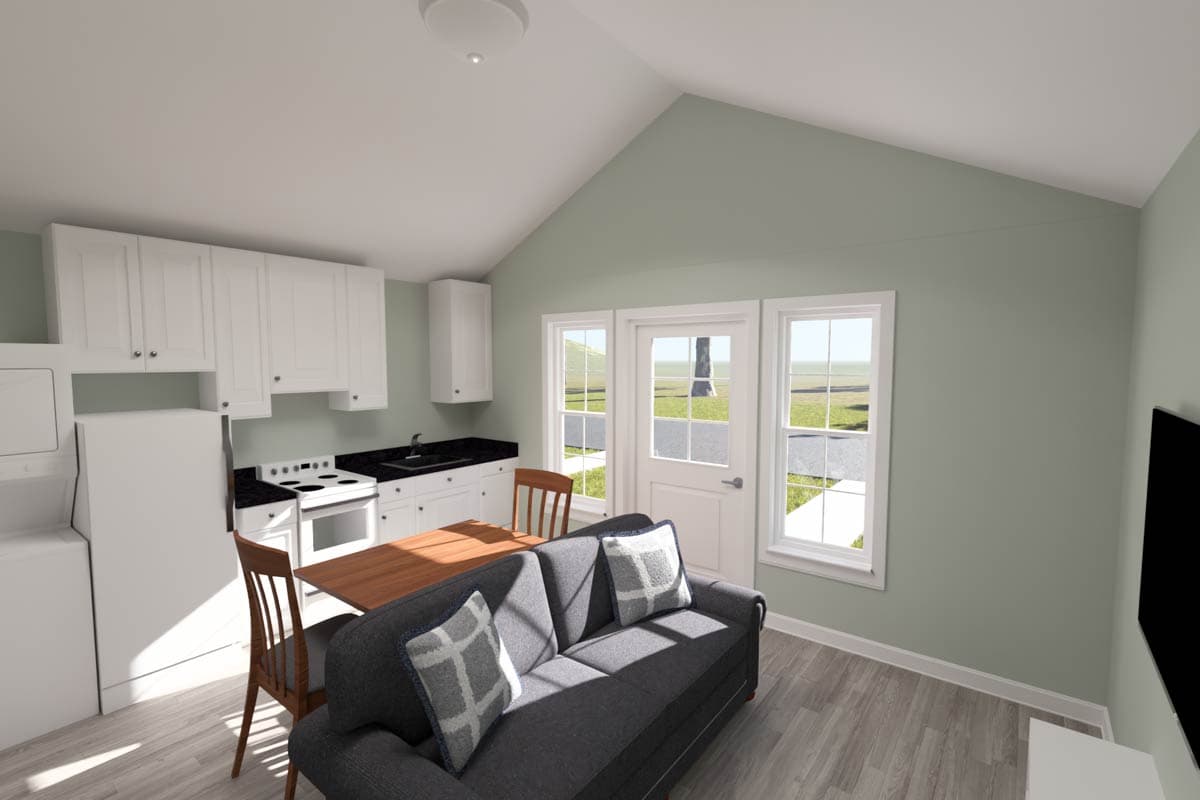 Plan 52507WM: Charming Country Duplex House Plan with Two 1-Bedroom Units - Image #11 - Country