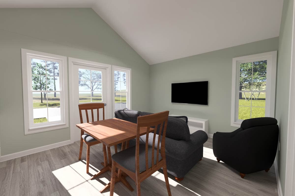 Plan 52507WM: Charming Country Duplex House Plan with Two 1-Bedroom Units - Image #8 - Country