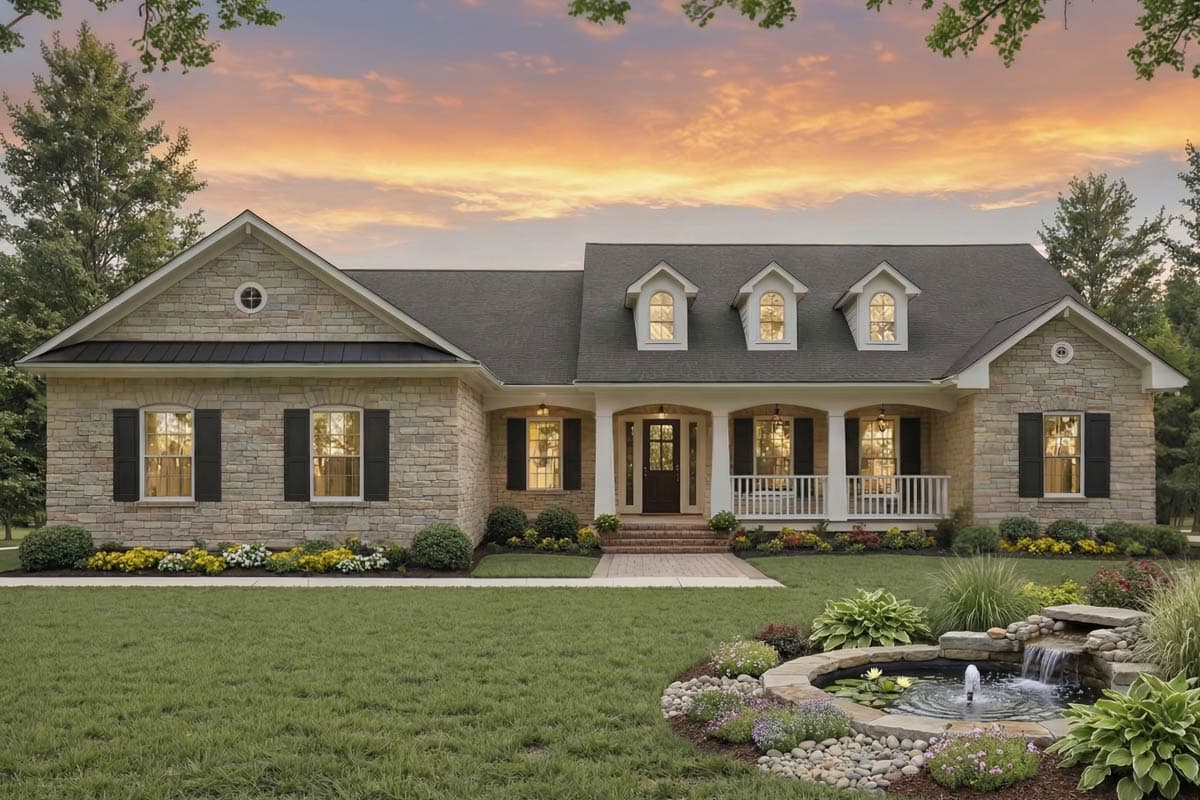 Plan 51352MM: Spacious Southern Country House Plan with Split 4 Bedrooms - Image #1 - Country, Southern