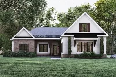 Modern Farmhouse House Plan with Split Beds and Versatile Bonus Room