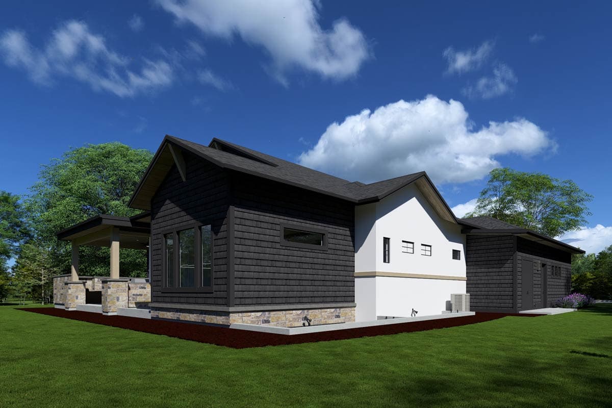 Plan 64566SC: Modern Farmhouse House Plan: Split Bedrooms, 3-Car Garage, Outdoor Kitchen - Image #6 - Contemporary, Modern Farmhouse, New American, Northwest