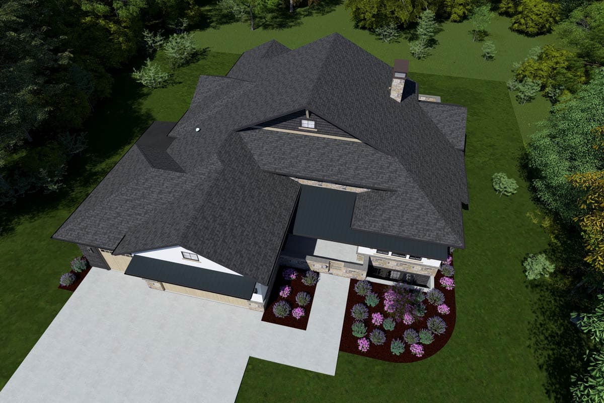 Plan 64566SC: Modern Farmhouse House Plan: Split Bedrooms, 3-Car Garage, Outdoor Kitchen - Image #7 - Contemporary, Modern Farmhouse, New American, Northwest