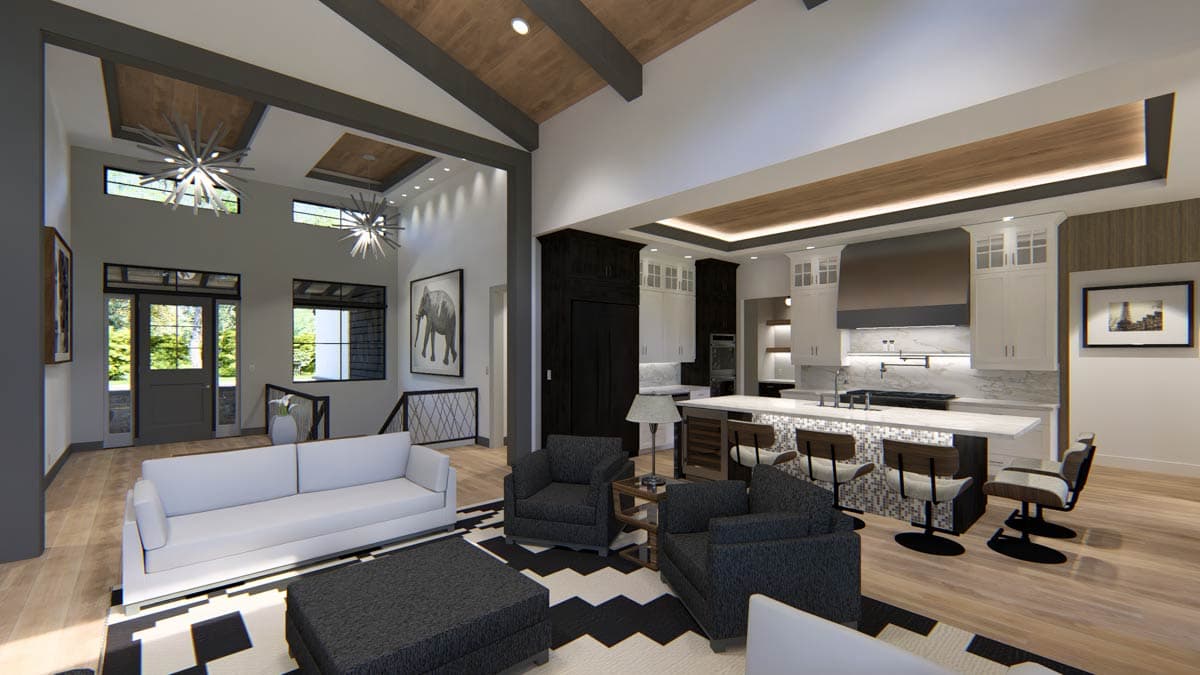 Plan 64566SC: Modern Farmhouse House Plan: Split Bedrooms, 3-Car Garage, Outdoor Kitchen - Image #8 - Contemporary, Modern Farmhouse, New American, Northwest