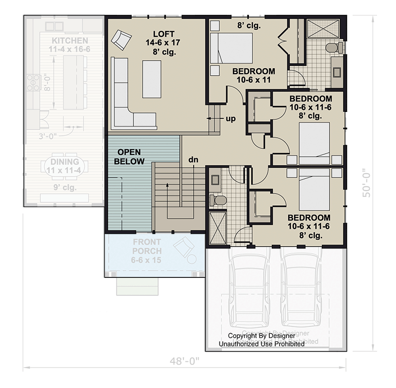 Plan 140043RK: Charming 4-Bedroom Craftsman House Plan with Main-Level Master Suite - Floor Plan - 2nd Floor - Craftsman, Traditional