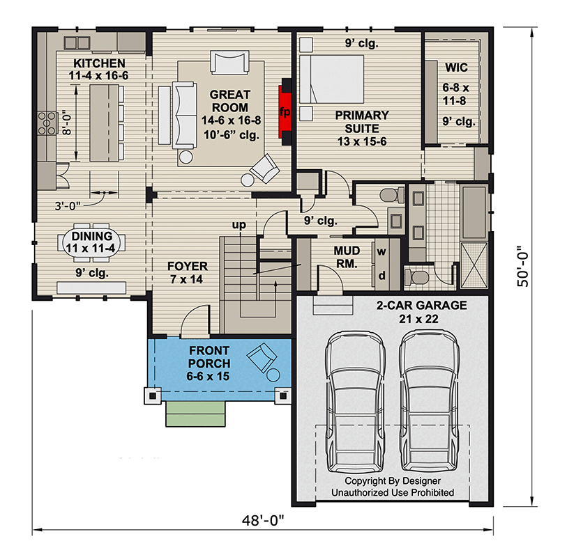 Plan 140044RK: Inviting Two-Story Traditional Country House Plan with Main-Level Master Suite - Floor Plan - Main Level - Country, Traditional