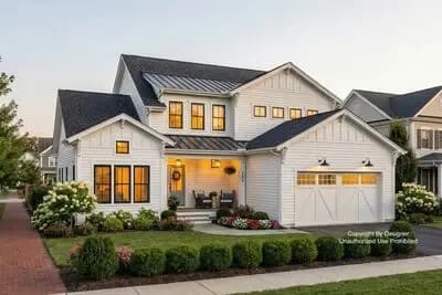 Elegant Farmhouse House Plan with First Floor Master Suite and Loft