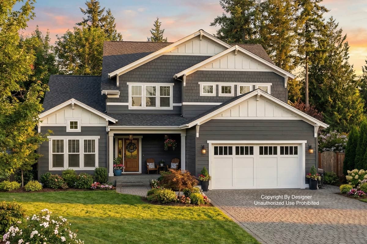 Plan 140046RK: Inviting 4-Bedroom Craftsman House Plan with Main Level Master and Home Office - Image #1 - Country, Craftsman, Traditional