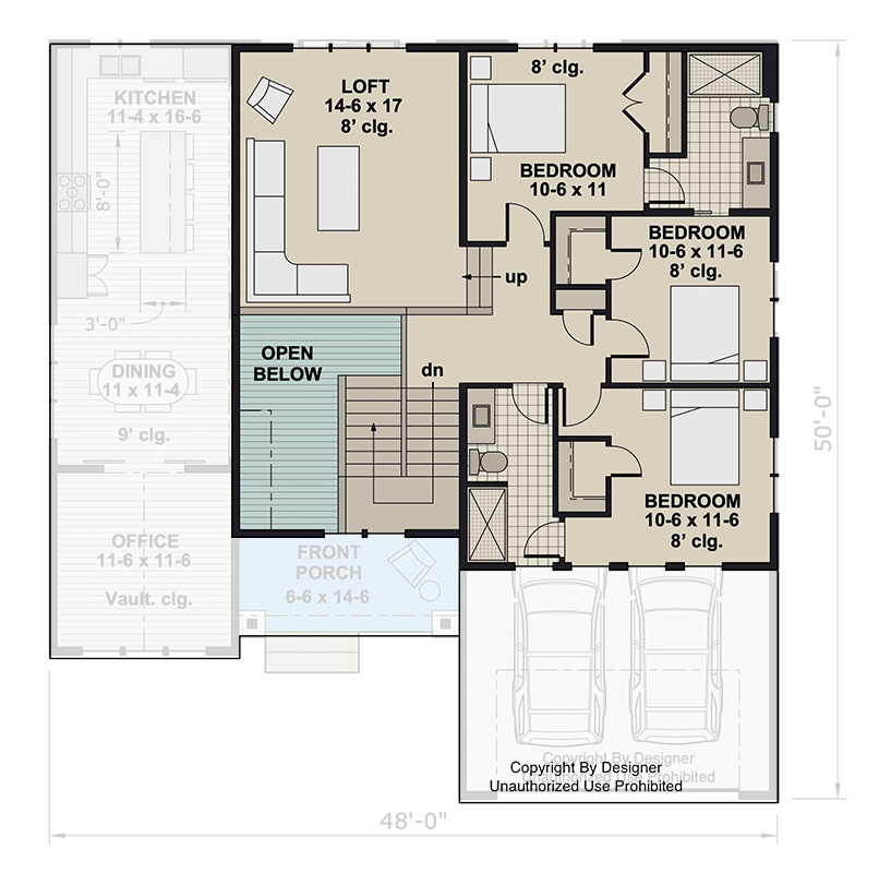 Plan 140047RK: 4-Bedroom New American Craftsman House Plan with Main Level Master - Floor Plan - 2nd Floor - Craftsman, New American