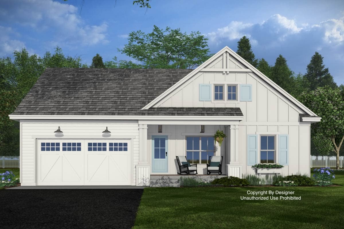 Plan 140049RK: Modern Farmhouse House Plan with 2-3 Bedrooms and Flexible Living Space - Image #2 - Farmhouse, Modern Farmhouse, New American