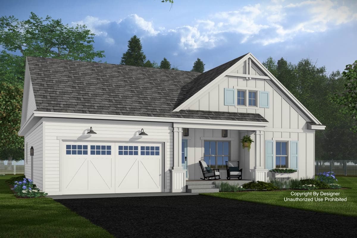 Plan 140049RK: Modern Farmhouse House Plan with 2-3 Bedrooms and Flexible Living Space - Image #3 - Farmhouse, Modern Farmhouse, New American