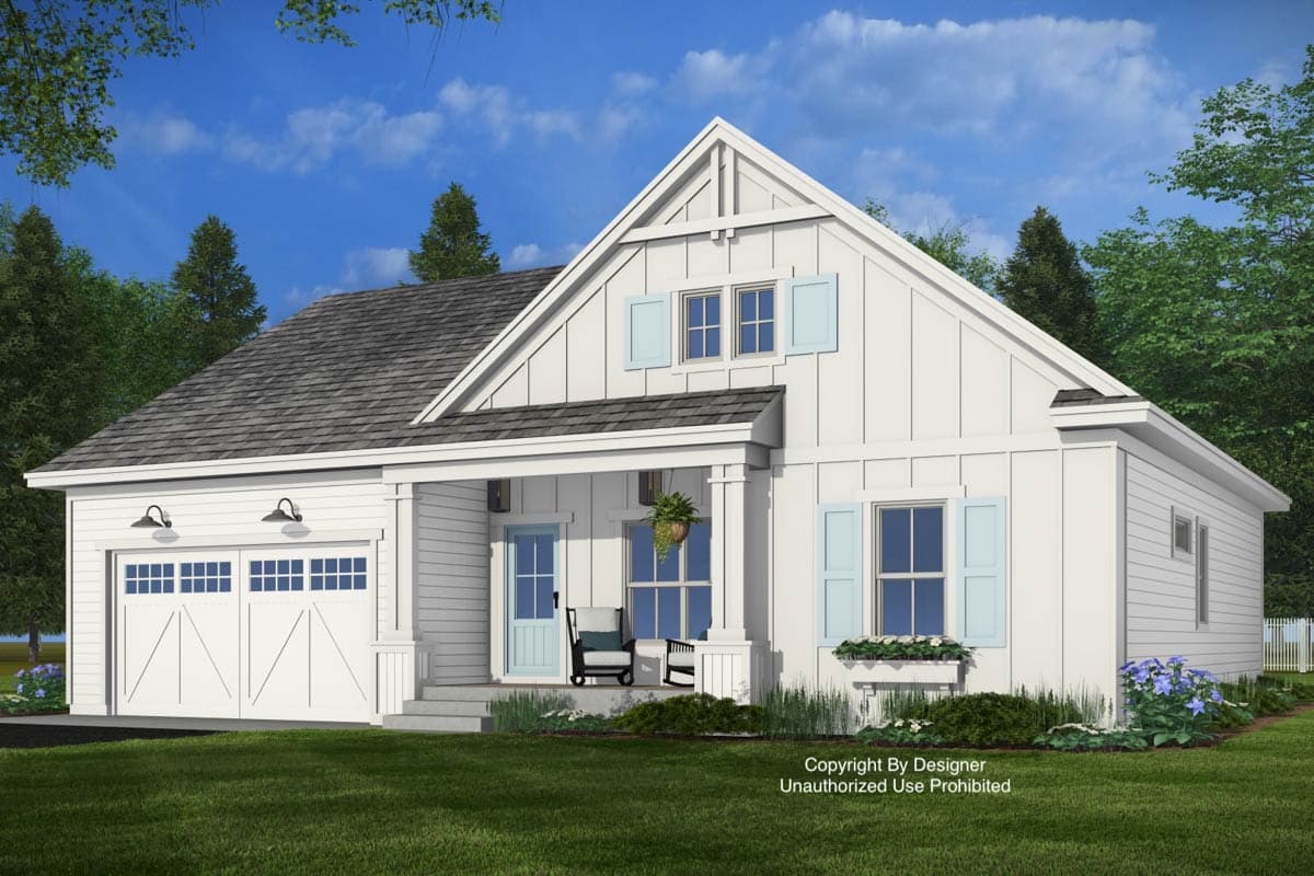 Plan 140049RK: Modern Farmhouse House Plan with 2-3 Bedrooms and Flexible Living Space - Image #4 - Farmhouse, Modern Farmhouse, New American