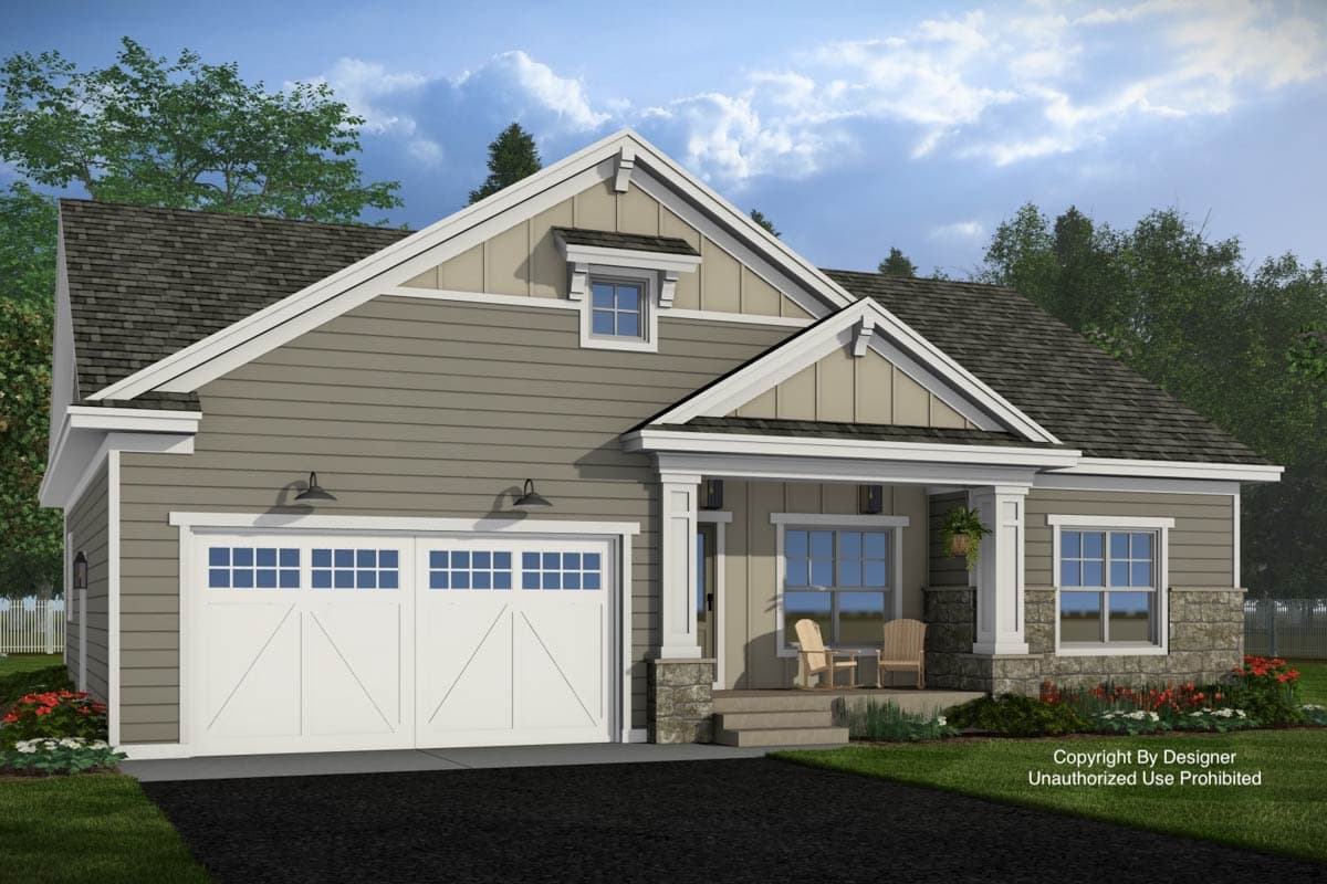Plan 140050RK: Modern Farmhouse House Plan: 2-3 Beds, Flex Room, Covered Porch - Image #3 - Modern Farmhouse, New American